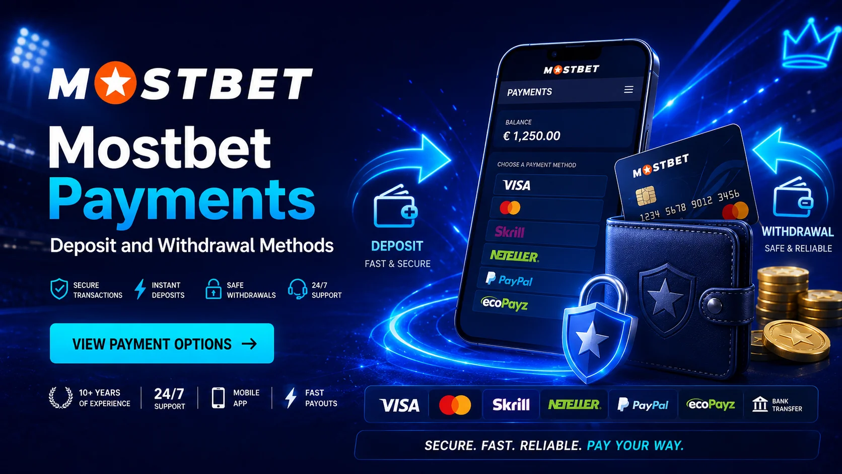 Ringkasan metode pembayaran Mostbet: e-wallet, kartu, dan kripto