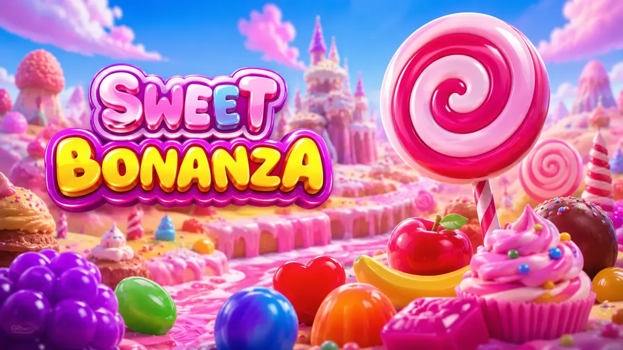 Grid tumble Sweet Bonanza Mostbet dengan simbol buah dan permen